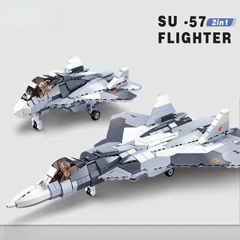 893 бр. Военни Униформи WW2 Класическият Модел на военновъздушните сили на Оръжие Суха Su-57 Су-27 Фланкер Боец Строителни Блокове Комплект Тухли, Подарък Играчка За Момчета