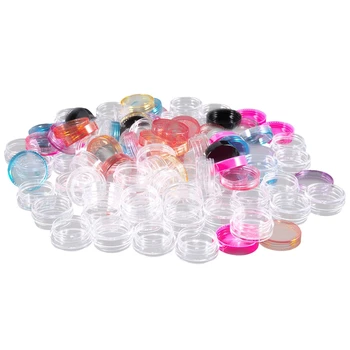 50 пластмасови бутилки-саксии, празен козметични контейнер с капак за съхранение на проби кремове, 5 g, 10 цвята, спрей за парфюми