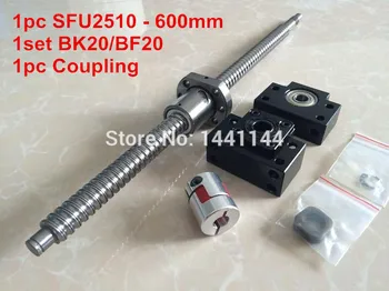Свд SFU2510-600 мм + химикалка гайка с обработен края на + Разчита BK20/BF20 + Съединителни детайли с CNC 17*14 мм