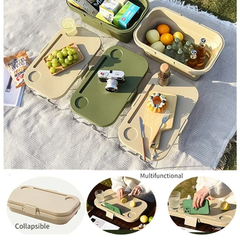 Кошница за съхранение в къмпинга, преносим кошница за пикник кутия за показване, пролетната ваканция на открито, сгъваема кошница за пазаруване, украса за дома