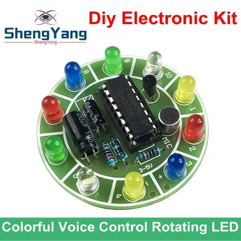 CD4017 цветен комплект за гласово управление с въртящи led подсветка на електронното производство комплект 