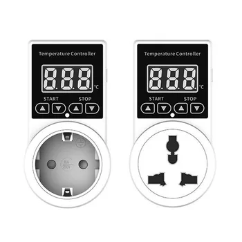 Штепсельная вилица ЕС, цифров термостат, превключвател за контакт, регулатор на температурата ac 100-250 В, розета, отопление хладилен термостат с датчик-сензор