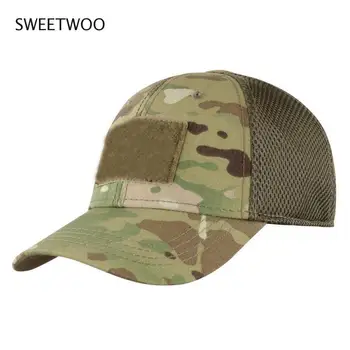 Регулируема бейзболна шапка, тактическа лятна солнцезащитная шапка, камуфляжная военна армията шапка за еърсофт оръжия, лов, къмпинг, туризъм, риболов
