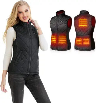 2022 Женски жилетка с топъл есенно-зимния памук жилетка, USB инфрачервен костюм с електрически нагревател, гъвкава зимни топло яке