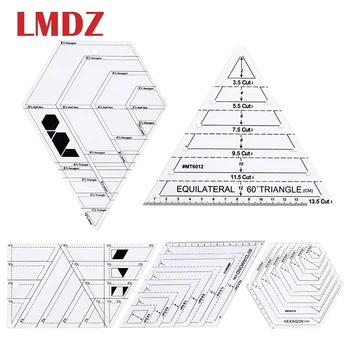 LMDZ Прозрачни акрилни линия с диаманти на 45 градуса Линия за антични шиене, линия за рязане, везни, инструменти за начало на шиене