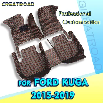 Автомобилни стелки за Ford Kuga 2015 2016 2017 2018 2019 Потребителски автоматично накладки за краката, автомобилни килими, аксесоари за интериора