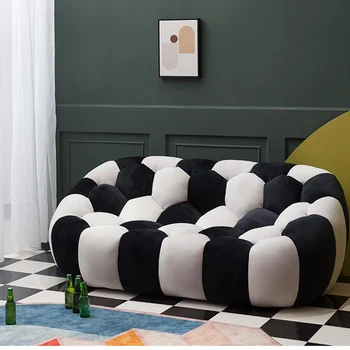 Луксозно кресло за отдих, уютен диван за хол, с модерен плат диван за дневна в скандинавски стил, уютна мързелив диван от масивно дърво, украса в стил Soggiorno