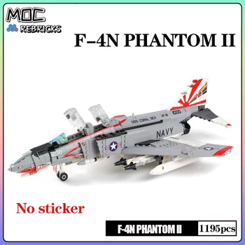 Военен MOC WW2 F-4N PHANTOM II Тежки Стратегически Бомбардировачи Градивен елемент на Модел Набор от Тухли САМ на Играчки за Коледни Подаръци за Деца