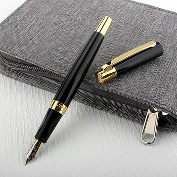 Луксозна метална 8017 писалка EF/F с елегантен перо, бизнес офис и ученически принадлежности, чернильная писалка за писане