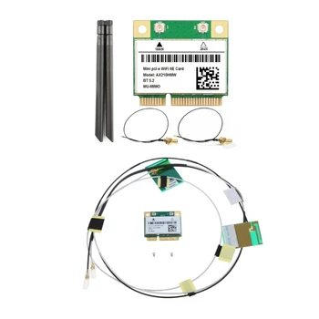AX210 5374M WIFI 6E 5G трехдиапазонная Безжична мрежова карта MINI PCIE Bluetooth-съвместими модул 5.2 - антена 8 db (опция)
