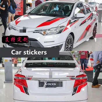 Автомобилни стикери за Toyota Vios, персонални творчески автомобилни стикери, декорация на тялото, модифицирани етикети