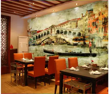 WDBH 3d тапети по поръчка фотообои модел Ретро град Венеция 3d стенописи тапет за стената на стаята начало декор живопис