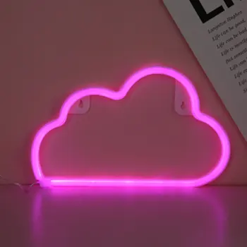 Нов дизайн облак led неонова реклама 30x19 см розова светлина USB батерия Водоустойчив декор за парти неонова лампа от нощните светлини на едро на едро
