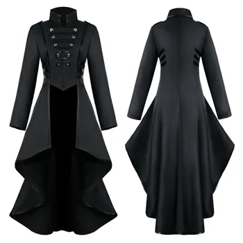 Хелоуин, женски средновековния готически костюм на Вещица Вампир, костюм за cosplay, смокинг, яке, карнавальная парти, steampunk, ретро нередовен фрак