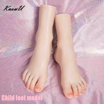 KnowU 1 бр. Дясната или Лявата Модел Детска Крака 3D Гъвкав 1:1 Възрастен Манекен Фалшиви Крака Текстура на Кожата Обувки Дисплей Модел