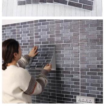 30x30 см 3D самозалепващи плочки Стикер на стената Начало декор PVC стикер за шкаф тапети за баня водоустойчиви тапети
