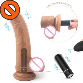 Имитация на пениса на присоске, магнитно усвояването, Usb-вибратор за зареждане, безжично дистанционно управление, анален вагинална запушалка, секс-играчка