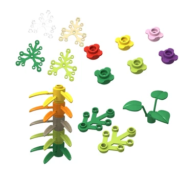 Детайли градивен елемент от по-малки частици растение широколистна детелина цветя и дървета, 6 дупки листата са съвместими с 6255 2423 играчки 