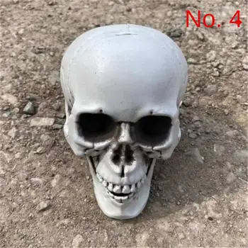 Имитация на модел на човешки череп Подпори за оформление на мястото на провеждане на Хелоуин украса на къщата с духове ужасяващи декорации миниатюрни черепи