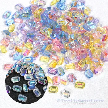 кристали с равна облегалка 4x6 мм, кристали, лепило за нокти, блестящи стъклени Аксесоари, кристални изделия, камъни, дизайн на нокти, декорации смесен размер