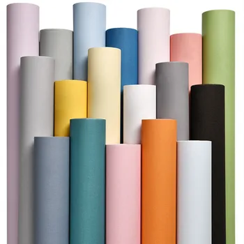 Чист цвят PVC лепило водоустойчив тапет Фон хол Стикери за стена декорация на дома за спални Топло