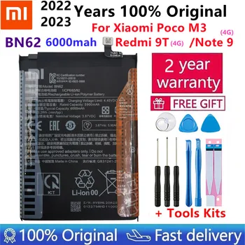 2023 100% Оригинален Xiao Mi 6000 mah BN62 Батерия За Xiaomi Pocophone Poco M3 За Note 9 Redmi 9T Bateria 