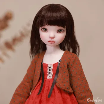 Кукла Chae BJD в кафяв жилетката и оранжева пола 1/4 за момичета, колекция от играчки с високо качество