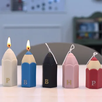 Нова силиконова форма за свещи във формата на 3D молив, форма за свещи, аксесоари за направата на свещи, комплект за направата на свещи, силиконови форми за свещи