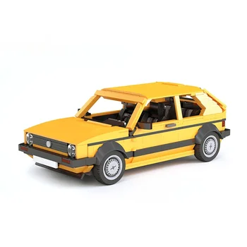 MOC Състезателен Автомобил Блокове Жълто Sonic Golf MK1 Съвместима Модел на Супер Автомобила Суперавтомобил Голф Мини Високотехнологичен Модел на Кола Играчка за Деца