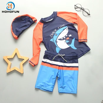 Бански, детски бански с принтом акула за детето UPF50, анти-UV, бански костюми за момчета, плажни дрехи за деца, дрехи за плуване