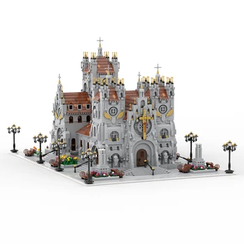 MOC Световна туристическа атракция Средновековна катедрала Шоу архитектура градивните елементи на Ретро заключване историческата църква тухли слот играчки, подаръци за деца