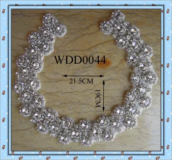 (30шт) търговия на Едро с кристал кристал силует яка апликация за рокли САМ ютия на WDD0044