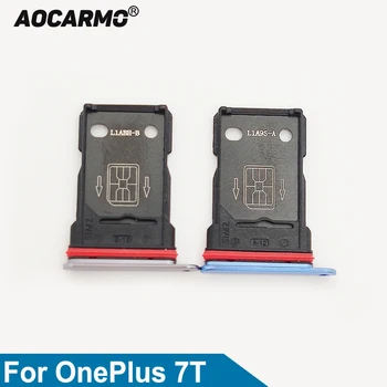 Aocarmo Тава за двама и една СИМ-карта за OnePlus 7T Притежателя на слота за сим-карти Ремонт, Резервни части