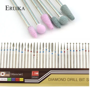 ERUIKA Diamond въртящ се набор от тренировки за нокти, fresa, разменяйте, пилочки за нокти, електрическа маникюрная машина, аксесоари за дизайн на ноктите 