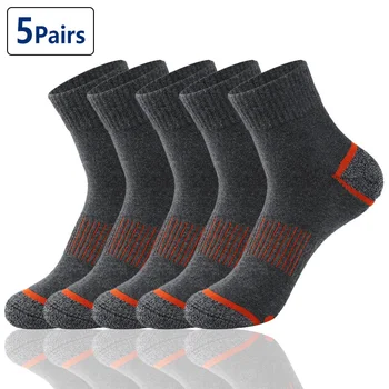 5 двойки висококачествени мъжки чорапи, ежедневни дишащи спортни чорапи за бягане, мъжки чорапи памук, зимни черни чорапи, мъжки големи размеры38-43