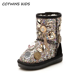 CCTWINS/бебешки обувки 2020 г., зимни зимни обувки, детски модни обувки, детски обувки, лъснати обувки за момичета, топла кожа обувки за деца SNB228