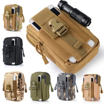 Мъжки тактическа найлон поясная чанта Molle, малък джоб джоб за телефон, спортни чанти на открито, армейските, военни, ловни, катерене, туристически скута чанти