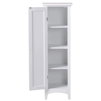 Класическа американска мебели, однодверный кухненски шкаф за съхранение, бял