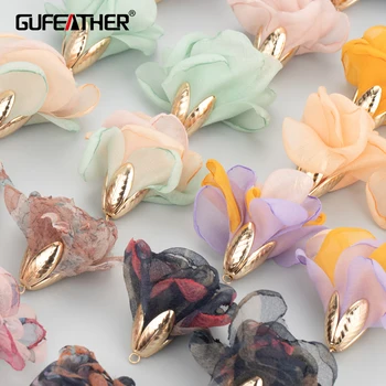 GUFEATHER F170, бижута, аксесоари, висулки, ръчно изработени аксесоари за обеци във формата на цвете, производство на бижута, медальони със собствените си ръце, 4 бр./лот