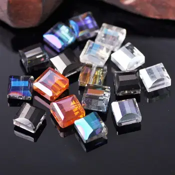 10шт 9 мм квадратни инкрустирани цветни кристални стъклени разсипа за бижута направи си САМ Crafts