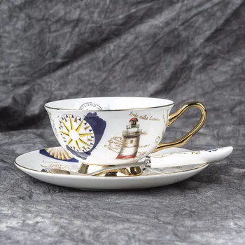 Европейският керамични набор от кафе чаши, креативна английската чаена чаша, керамика чаша за червено чай, чаша за следобеден чай