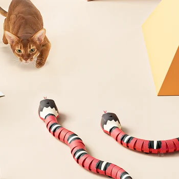 Интелигентни сензорни играчки за котки-змии Интерактивна автоматична електронна играчка-закачка за котки-змии Зареждане чрез USB Аксесоари за домашни котки за детски играчки