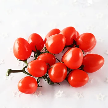 Висококачествен изкуствен домат за партита, червено и жълто, подпори за показване на фалшив 19 см, декорация на витрини, плодове, зеленчуци
