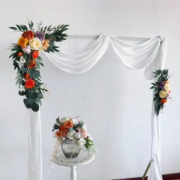 Роза, изкуствени цветя, лоза, Коледна гирлянда, Романтична сватбена градинска арка, украса на дома стаен, изкуствени растения, декора на стените