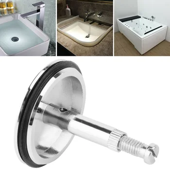 Тапа за вана дренажна клапа тапата за източване на банята универсална защита от запушване за кухненски мивки Месинг, галванично покритие сребро 43 мм