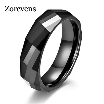 ZORCVENS Модни пръстени от керамика черен цвят, бижута, класически сватбени и годежни пръстени за жени Anneaux Anillos