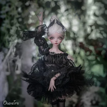 Кукла Honoka BJD 1/4 нова версия Active Line Тялото на момичето, скъпа стъбло, D-образна гърдите, балетные крака, черна лейси кукла-фея