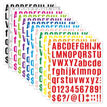 1 бр. буквено-цифрови етикети, многоцветни стикери с азбука, винил, самозалепващи етикети с номера, етикети, стикери с логото, занаяти