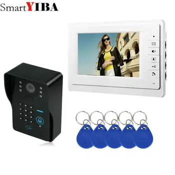 SmartYIBA TFT LCD Handfree система, Интерком, Домашни Комплекти Бял Монитор Цифров Код на Клавиатурата видео домофон 7 