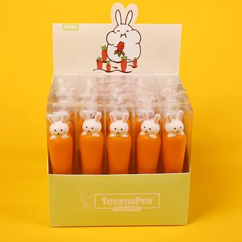 20 парчета, декомпрессионная дръжка-roller във формата на заек и моркови, студентски посуда, зеленчукови химикалка за подпис, прес-дръжка